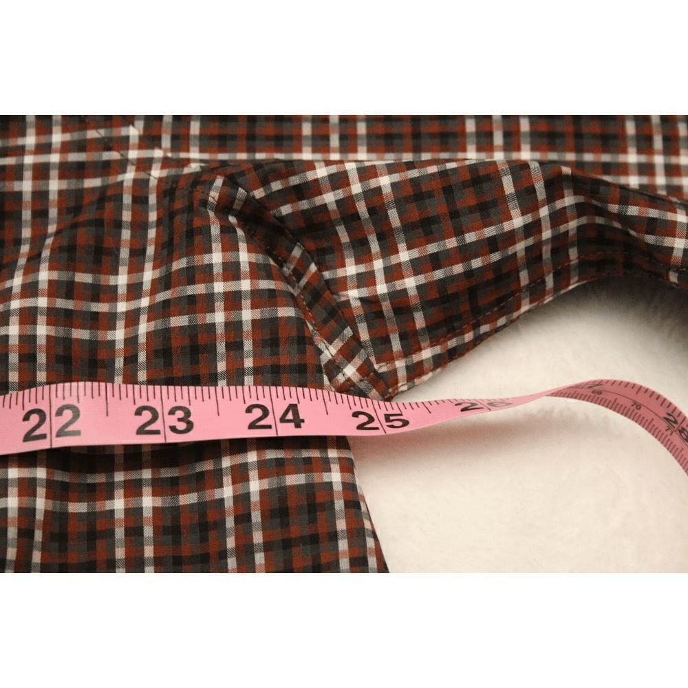 Perry Ellis Rust Print Button Down Shirt - Picture 5 of 9